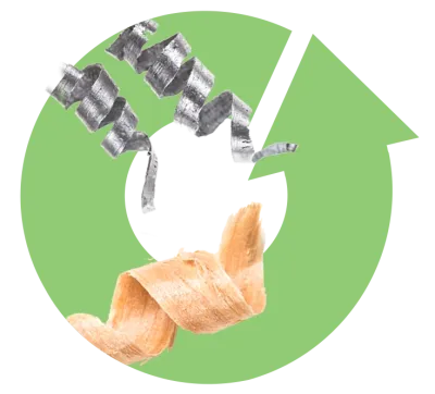 sfridi trucioli di ferro alluminio acciaio e sfrido legno