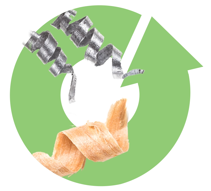 sfridi trucioli di ferro alluminio acciaio e sfrido legno