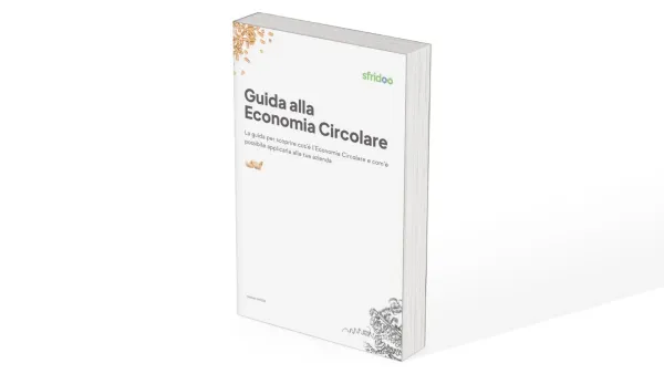 Nella grafica è rappresento un mock-up di un guida di Sfridoo su sfondo bianco