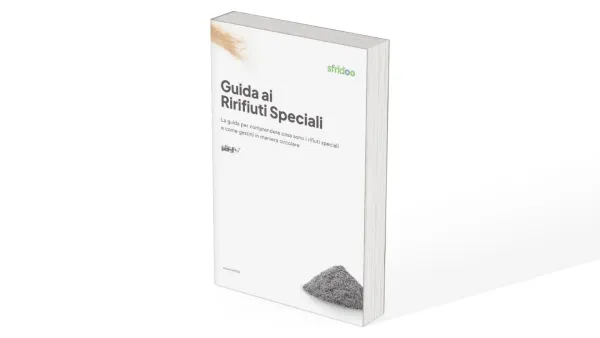 Nella grafica è rappresento un mock-up di un guida di Sfridoo su sfondo bianco