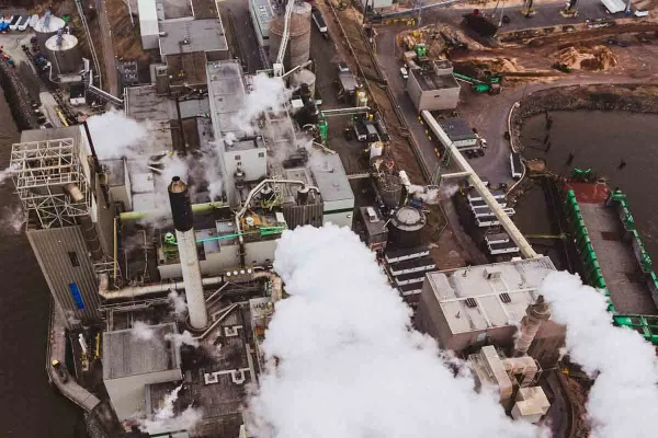 Image of factories for an article titled “Online Guide to Industrial Symbiosis”